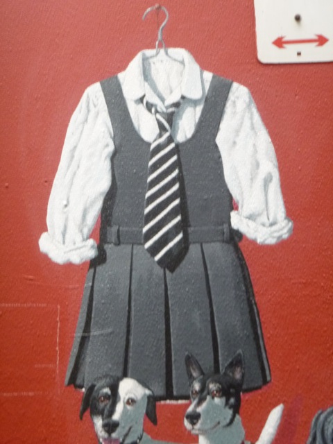 Chrissy Amphlett's famous uniform at Amphlett Lane, Melbourne.